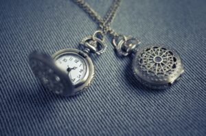 Silver Pendant With Hidden Clock