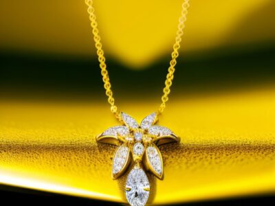Gold Pendant With Gem Accent