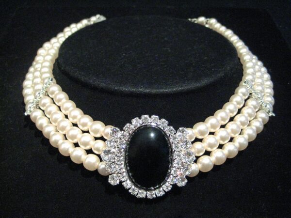 Diamond Necklace With Gemstone Studs