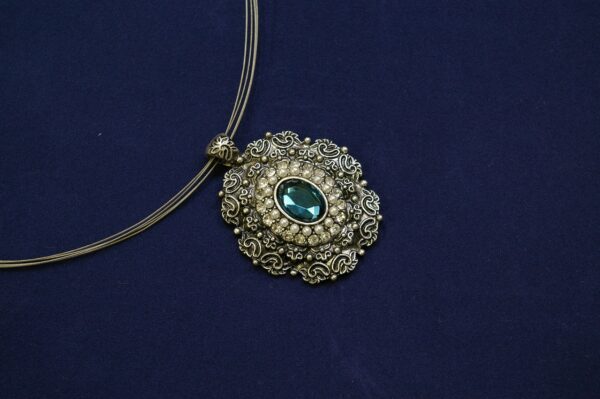 Diamond Pendant With Emerald Stud