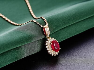 Gold Pendant With Ruby And Diamond Grace